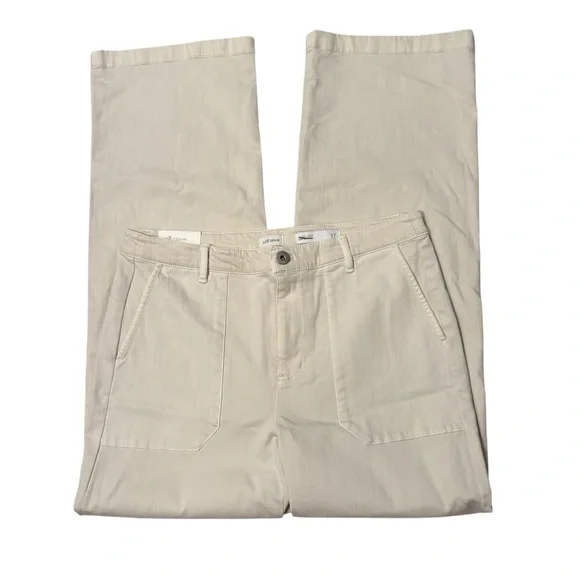 NWT, J. Jill Denim High Rise Wide Leg Patch Pocket Jean Light Barley, Sz 12 R - Picture 6 of 13